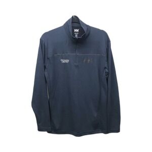 Helly Hansen Men's Size M 1/4 Zip Navy Blue Pullover Embroidered Logo